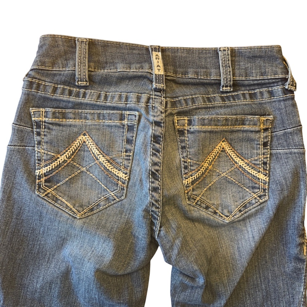 Ariat REAL Denim Womens 26S Blue Mid Rise Bootcut Jeans AW 4044 E Paisley Lining